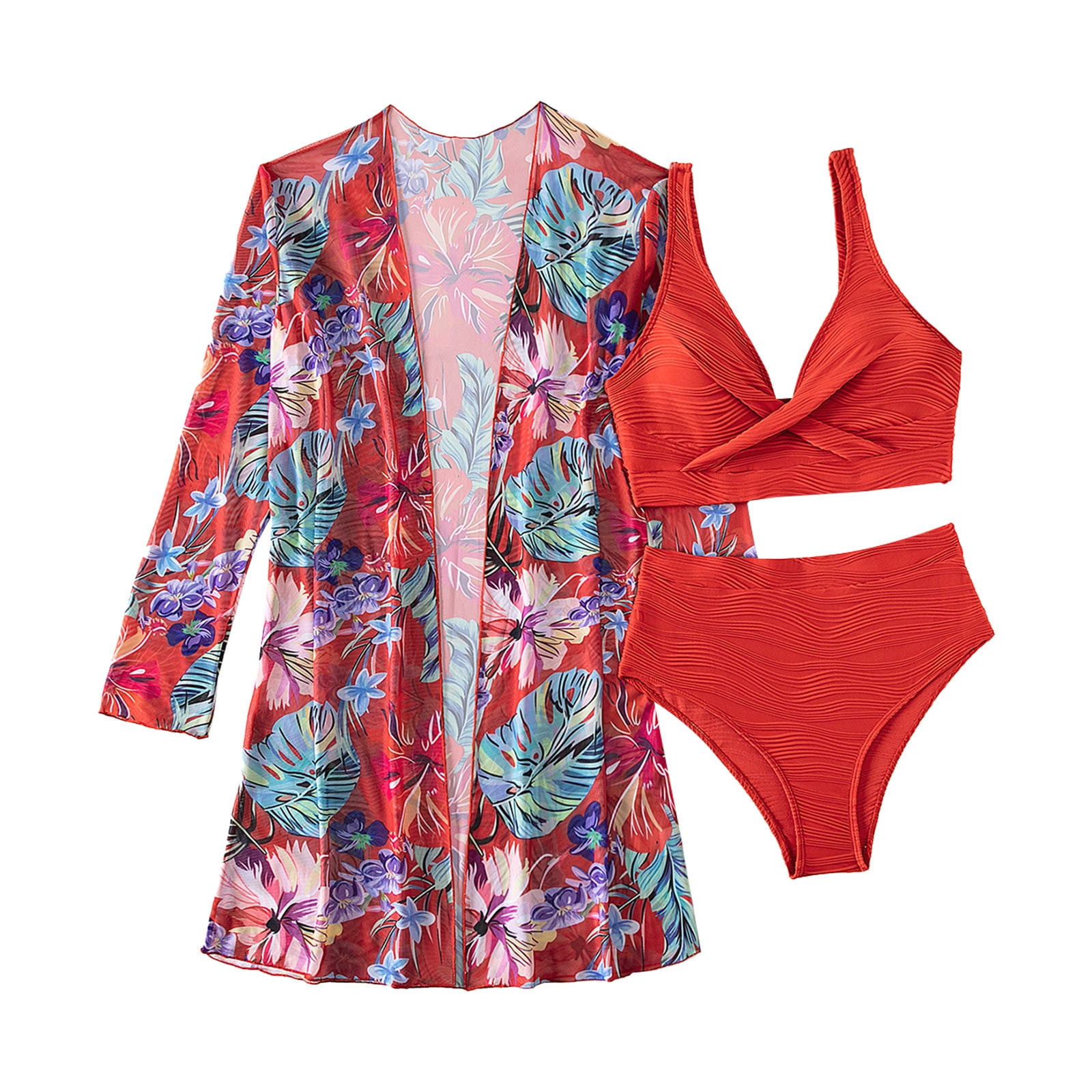 Tooayk Womens Swimsuits Women'S Multi Colored Sexy Print Swimsuit 3 Piece Swimsuit String Bikini