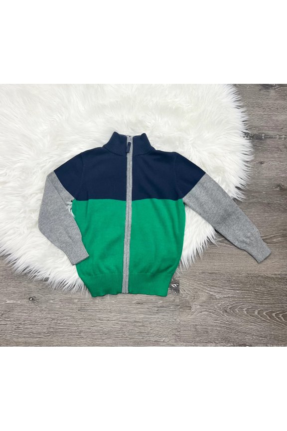 Toobydoo Color Block Zip Sweater