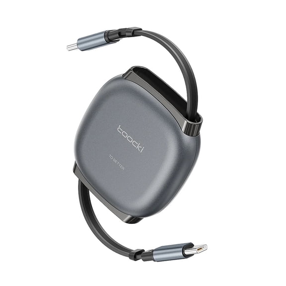 Toocki 100W Retractable USB-C Cable, 480Mbps Fast Charging & Data Sync for iPhone 17/16/15 Pro Max, Samsung Galaxy, MacBook, iPad, 3.3ft