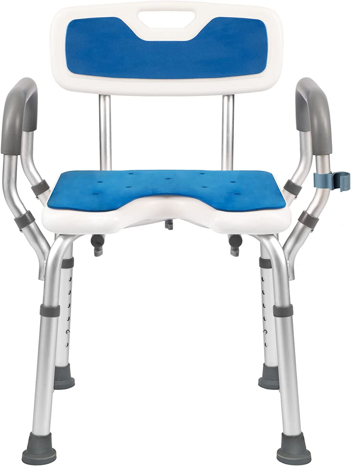 Toocust Heavy Duty, 330lbs Adjustable Shower Chair with Arm & Back for