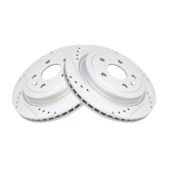 Toodiver Brake Rotor Drilled Slotted Coated Rear Pair Cast Iron Drum-in-Hat 2pcs Vented 5-Stud/Lug Hole Qty for Cadillac for CTS 2008-2019,for Chevy for Camaro 2010-2015