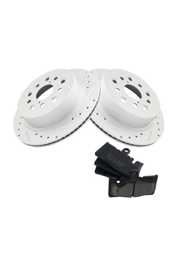 Rear Posi Ceramic Brake Pad & Rotor Kit Left Right Set for Lexus for LS430 4.3L 2001-2006