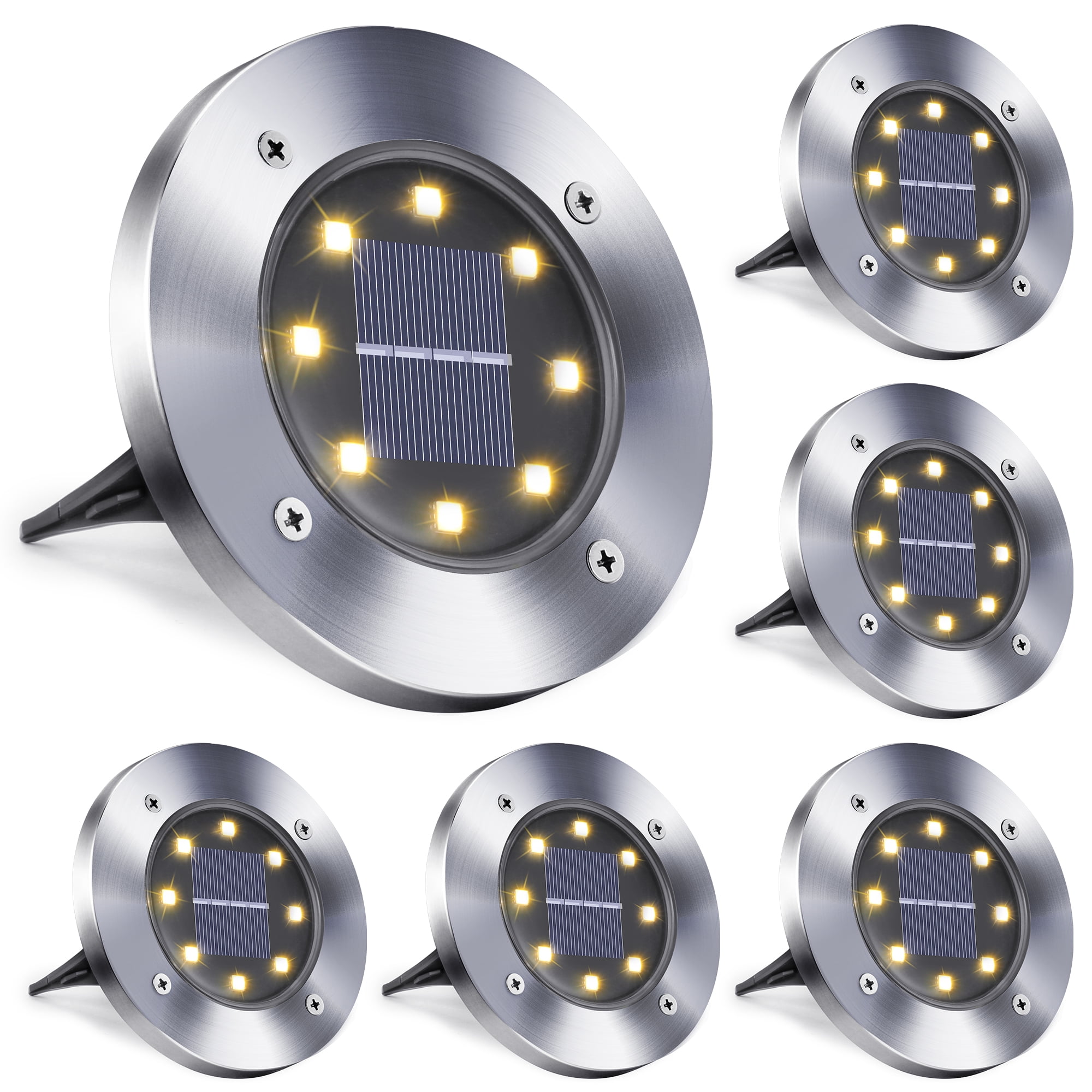 2-in-1 Solar Landscape Spotlights, WELALO Solar Powered Security Lights, IP65 Waterproof Wall Lights For Walkway Yard Garden Driveway(Cool White) ?cool White 6 Pack For Sale