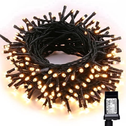 Toodour Christmas Lights Warm White, 82ft 200 LED Christmas String Lights with 8 Modes, Timer, Connectable Plug in Christmas Outdoor Indoor Lights for Home Garden Party Xmas Tree Decor