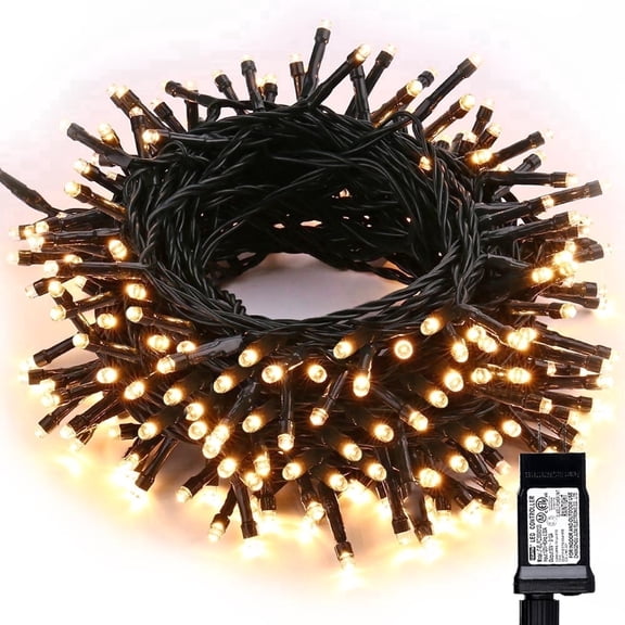 Toodour Christmas Lights Warm White, 82ft 200 LED Christmas String Lights with 8 Modes, Timer, Connectable Plug in Christmas Outdoor Indoor Lights for Home Garden Party Xmas Tree Decor