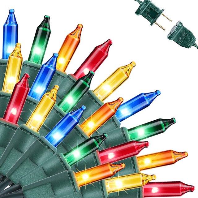 Toodour Multicolor Christmas Lights, 49.6ft 150Count Mini Incandescent