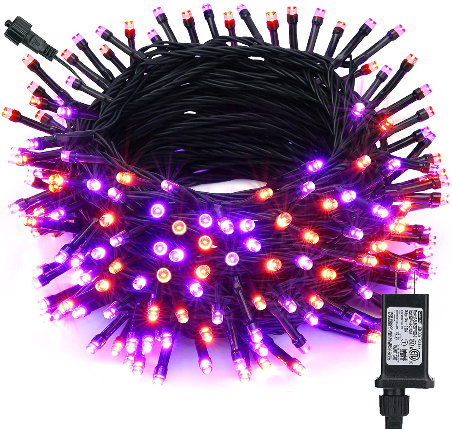 Toodour Orange & Purple Halloween Lights, 82ft 200 LED Plug in