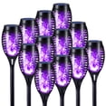 thumbnail image 1 of Toodour Solar Halloween Lights Outdoor, 12 Pack LED Solar Torch Lights with Flickering Flame, Waterproof Halloween Decorations for Patio Garden Yard Pathway Landscape, Purple, 1 of 8