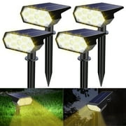 Toodour Solar Lights Outdoor, 49 LED Super Bright Solar Spot Lights with 2 Lighting Mode, Waterproof Solar Powered Landscape Spotlights for Garden Patio Pathway Yard (4 Pack-Warm White)