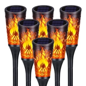 Toodour Solar Lights Outdoor, 6 pack LED Solar Torch Lights with Flickering Flame, Waterproof Halloween Decorations