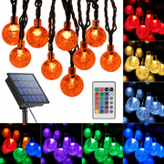 Toodour Solar Outdoor String Lights, 35.6ft 60 LED Globe String Lights with Remote, Waterproof Solar Powered Patio Lights for Garden Lawn Gate Balcony Halloween