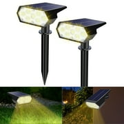 Toodour Solar Lights Outdoor, 49 LED Super Bright Solar Spot Lights with 2 Lighting Modes, Waterproof Solar Powered Landscape Spotlights for Garden Patio Pathway Yard (2 Pack-Warm White)