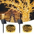 thumbnail image 1 of Toodour Solar String Lights Outdoor, 2 Pack 72ft 200 LED Waterproof Solar Powered Christmas Fairy Lights with 8 Modes for Garden Party Wedding Xmas Tree Decor, Warm White, 1 of 10