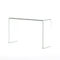 thumbnail image 1 of Tookss 12MM Console Tables Transparent Glass + Acrylic Table, Clear Bent Modern Home Office Furniture, Tempered Glass Sofa Table For Entryway,Console Table Desks, 1 of 7