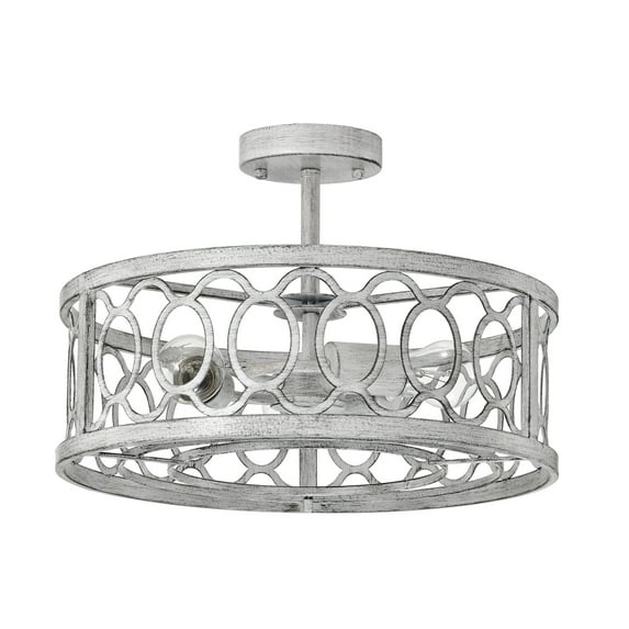 Tookss 18.11" Flush Mount Ceiling Lights Fixture 3xE26(Bulbs Not Included) Vintage Metal Cage Ceiling Lamp For Farmhouse Kitchen