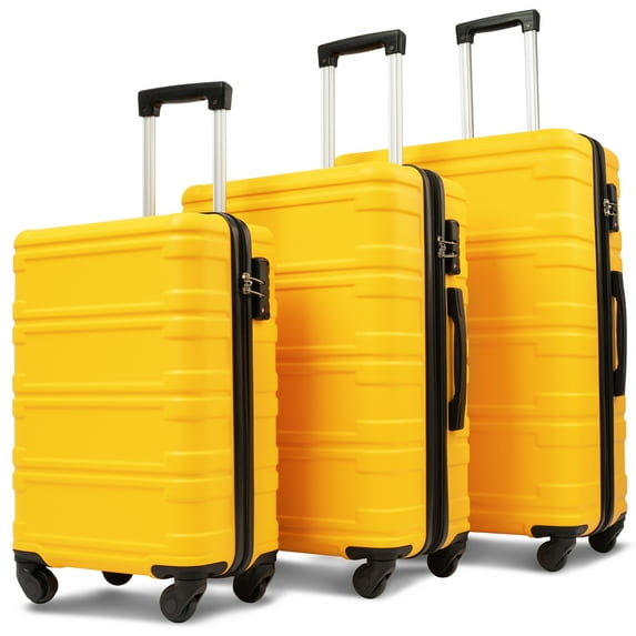 Tookss 3 Pieces Swivel Luggage Travel Sets 3-Digit TSA Approved Lock 3-level Telescopic Handle 20'' 24'' 28'' 3 Sizes Lightweight Hardshell Suitcase