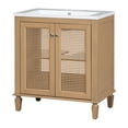 Tookss 30" Bathroom with Resin Sink, Solid Wood Bathroom Vanity