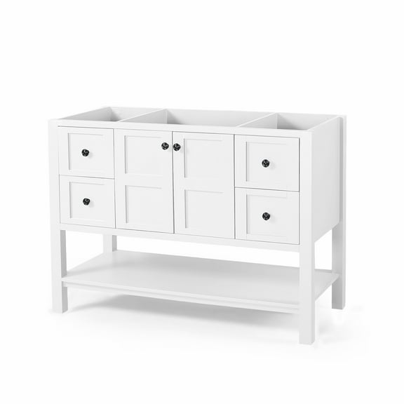 Tookss 48" Bathroom Vanity Base Cabinet, Single Sink Configuration, 2 Soft Closing Doors, 4 Drawers, For Bathroom Shower Room, Utility Room Home Decoration