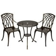 Tookss Cast Aluminum Patio Bistro Set with Umbrella Hole,3 Piece Outdoor Bistro Set Rust