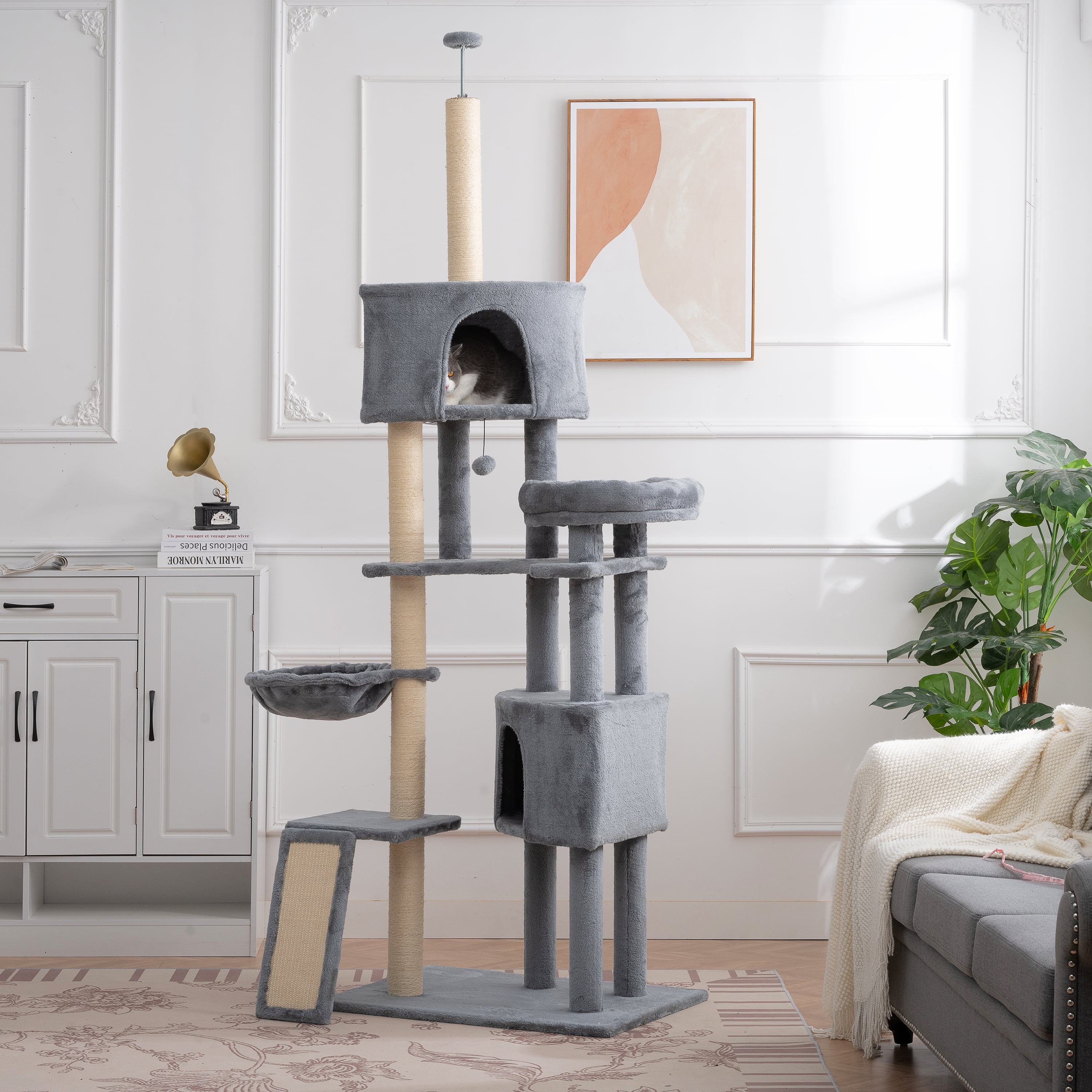 Tookss Cat Tree For Indoor Cats 105 inch Tall Cat Tower MultiLevel Cat