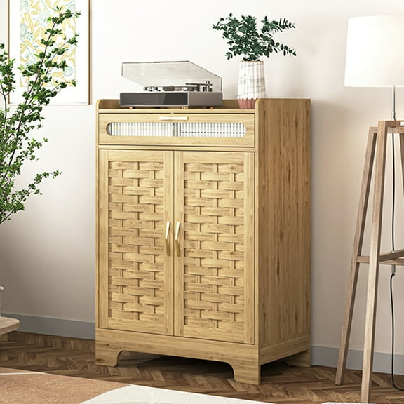 Tookss Coffee Bar Cabinet Farmhouse Buffet Sideboard with Barn Door,Drawer,Adjustable Shelf,Storage Cabinet for Kitchen, Dining Room, Bathroom, Entryway