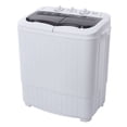 thumbnail image 1 of Tookss Compact Twin Tub with Built-in Drain Pump XPB35-ZK35 14.3(7.7 6.6)lbs Semi-automatic Gray Cover Washing Machine, 1 of 10