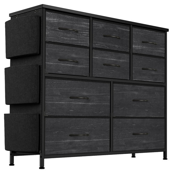 Tookss Dresser for Bedroom with 10 Drawer, Dressers & Chests of Drawers for Hallway, Entryway, Storage Organizer Unit with Fabric, Sturdy Metal Frame, Wood Tabletop, Easy Pull Handle )