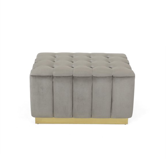 Tookss Foot Stool, Button-tufted Footrest Ottoman, Velvet Soft Home Bedroom Stool, Extra Seating For Living Room Bedroom Entryway (32.50"Lx26.75"Wx18.00"H)