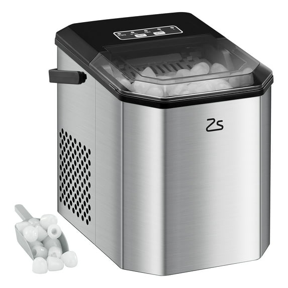 Tookss Ice Machine Table, Electric Ice Machine for Home/Kitchen/Office. Silver