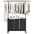 thumbnail image 1 of Tookss Laundry Hamper 3 Section with Hanging Rack, Rolling Laundry Cart on Wheels, Pull-Out and Removable Laundry Basket with Shelf, 1 of 9