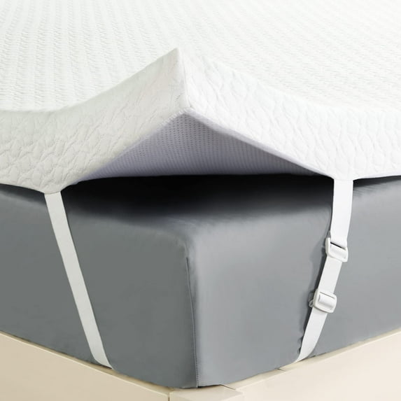 Tookss Mattress Topper Full XL, 3 Inch Green Tea Memory Foam Mattress Topper with Zippered Bamboo Cover, Cloud-Like Soft