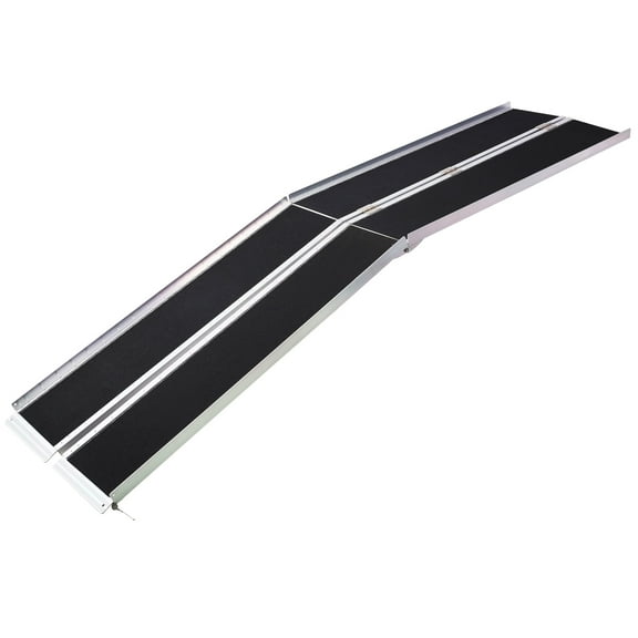Tookss Portable Wheelchair Ramp 10FT Wider Threshold Ramp Folding Aluminum Alloy Wheelchair Ramps 600 Pound Bearing Capacity Non-Skid Plates For Home Scooters Walkers