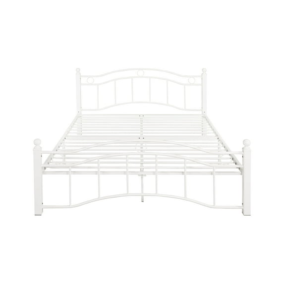 Tookss Queen Size Platform Bed, Metal Platform Bed Frame With Headboard And Metal Slat Support, Modern Minimalist Style 600lbs Weight Capacity Queen Size Bed For 2 People