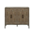 thumbnail image 1 of Tookss Wooden Twill Storage Cabinet Sideboard With 4 Door Multiple Compartments Adjustable Shelf Sideboard Cabinet (59.8 x 15.60 x 32.30 Inches), 1 of 6