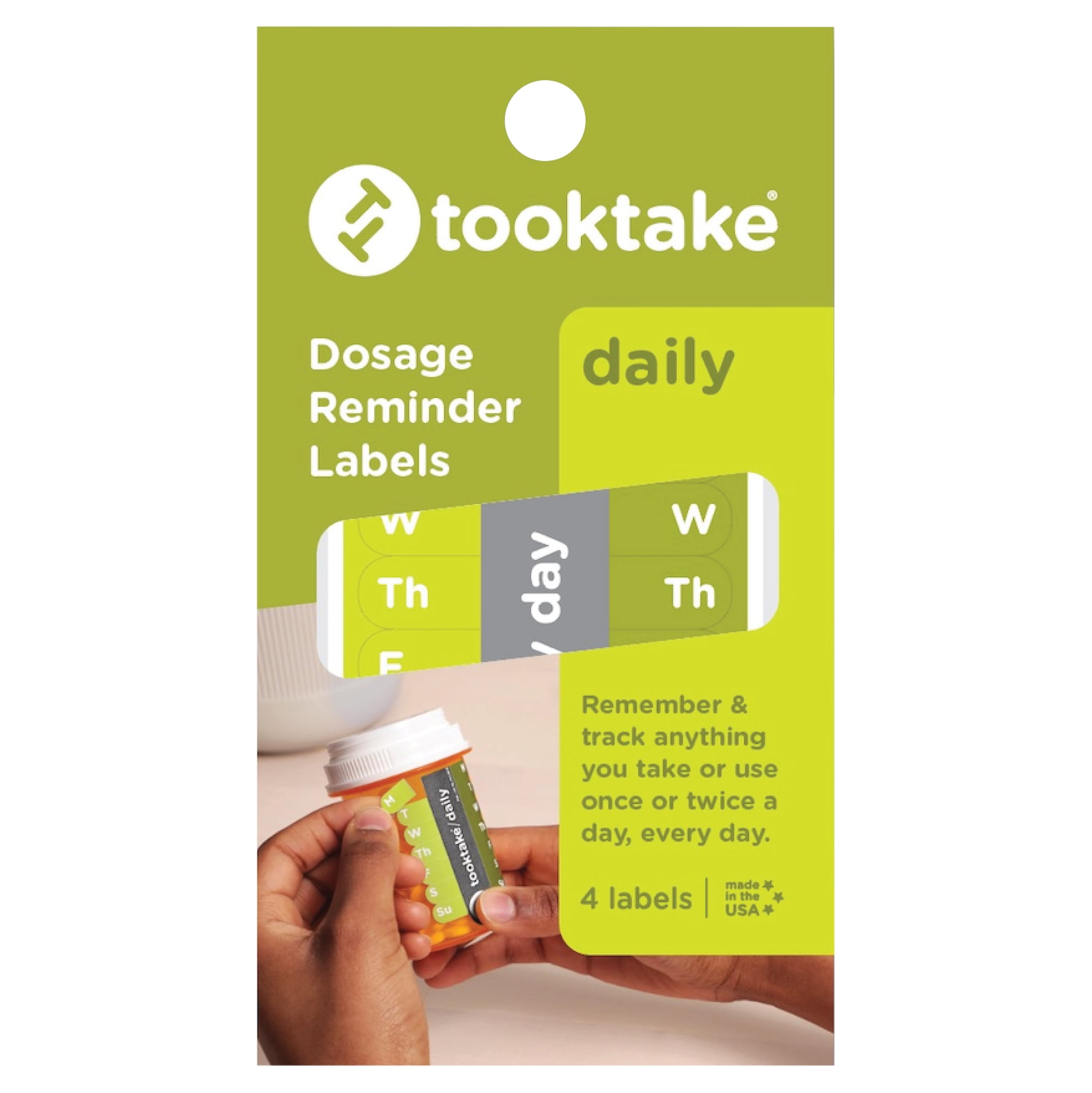 Tooktake - tooktake Daily Medication & Vitamin Tracking Labels - Pill Organizer - 4 Labels per Pack