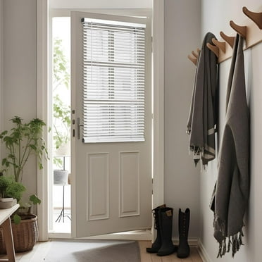 No Tool, No Drill 1" Magnet Mini Blinds for Metal Steel Doors, 25"W x 72"H, White , by REGAL ESTATE