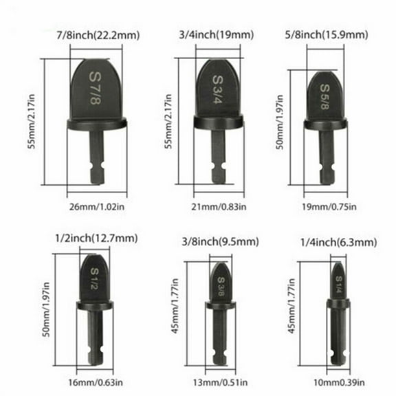 Tool 6Pcs Tube Expanders Air Conditioner Copper Tube Expander Swaging Tool Drill Bit Flaring Tool