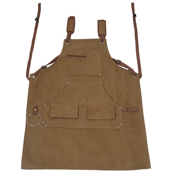Tool Apron, Heavy Duty 16 Oz Cotton Canvas, Full Coverage Workshop Apron with Tool Pockets and Snap-Fit Waistband