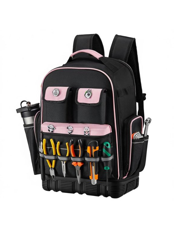 Tool Backpack, 56 Pockets, Laptop Compartment, Molded Base, Electrician Jobsite Backpack
