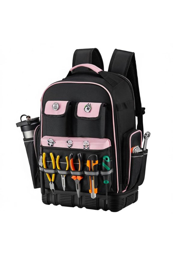 Tool Backpack, 56 Pockets, Laptop Compartment, Molded Base, Electrician Jobsite Backpack
