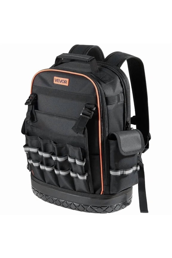 Tool Backpack 64 Pockets Tear Resistant Jobsite Backpack for Electrician