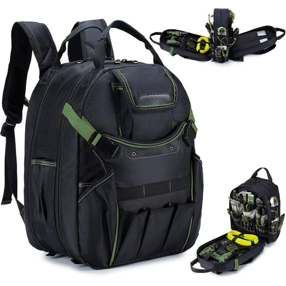 Tool Backpack Heavy Duty for Men, 45-Pockets Organizer Bags with Laptop Compartment,Durable Tool Carrier with Charging Port for Eelectrician Construction Mechanic Work,
