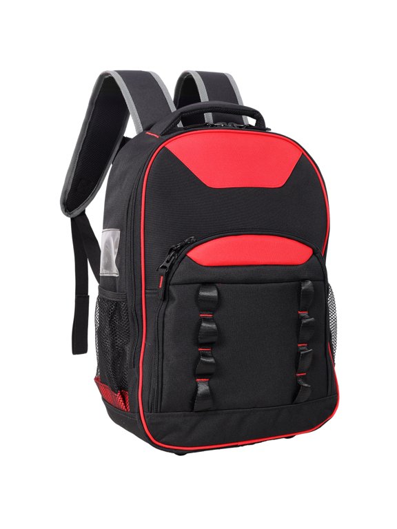 Tool Backpack, Heavy Duty Tool Bag with Multiple Pockets for Electricians & Technicians, 600D Oxford Fabric Laptop Backpack, 25kg Load Capacity