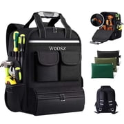 Tool Backpack for Men 18 Inch Heavy Duty Waterproof Multiple Pockets Tool Bag Organizer with Shoulder for Electrician Mechanics HVAC Engineer