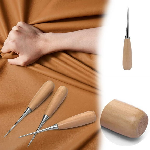 Tool Bag 2 Product Wood Tone Punch Tool Awl 1000 Hole Positioner for Precise Marking and Fast Setup