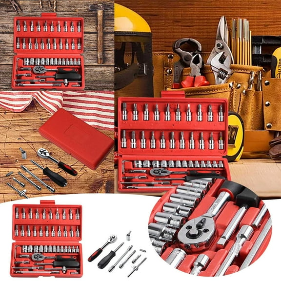 Tool Bag 46 Piece Mechanics Tool Set for Automotive and General Machinery Storage Kit