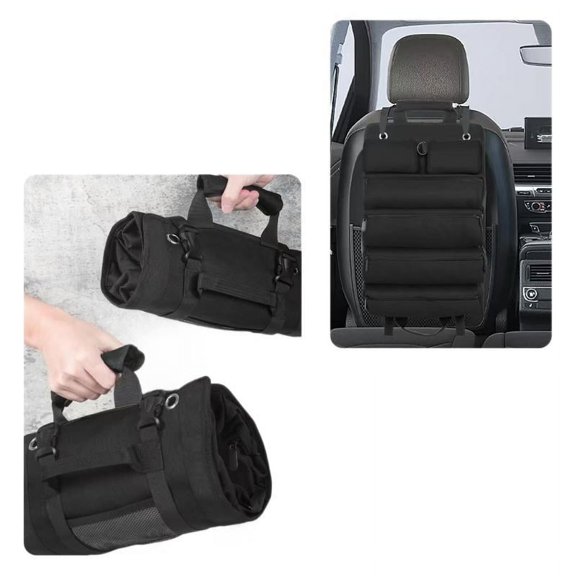 Tool Bag Portable Organizer Tool Roll Bag Oxford Cloth Material Heavy Duty Waterproof Durable Roll up Tool Bag 6 Tool Pouches Tool Roll Organizer for Mechanic Carpenter Electrician