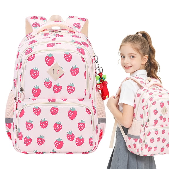 Tool Bag, School Backpack for Teens Middle School, Lightweight Casual Daypack, Strawberry Pattern