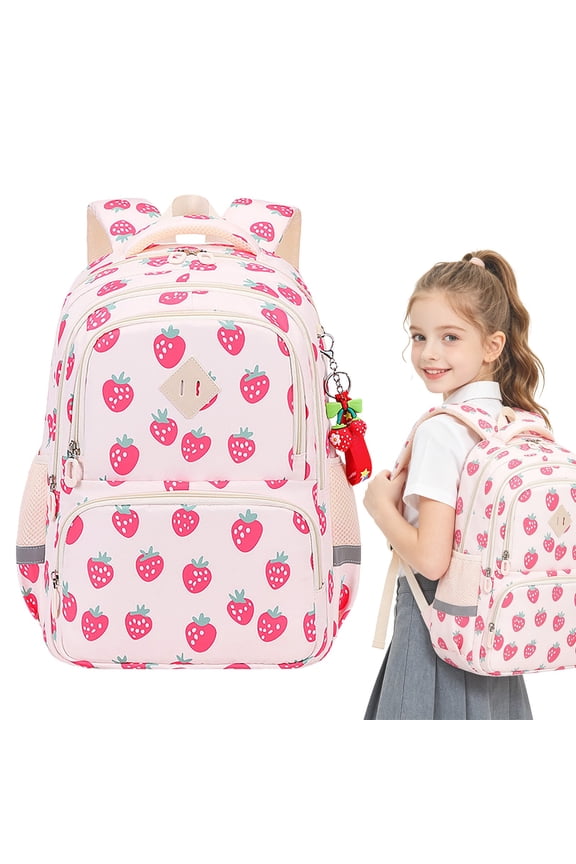 Tool Bag, School Backpack for Teens Middle School, Lightweight Casual Daypack, Strawberry Pattern