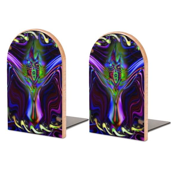 Tool Band Bookends Wood Book Divider Decor Shelves Non-Skid Book Stand 2 Pieces For Classroom Dormitory Bookshelf Office Home